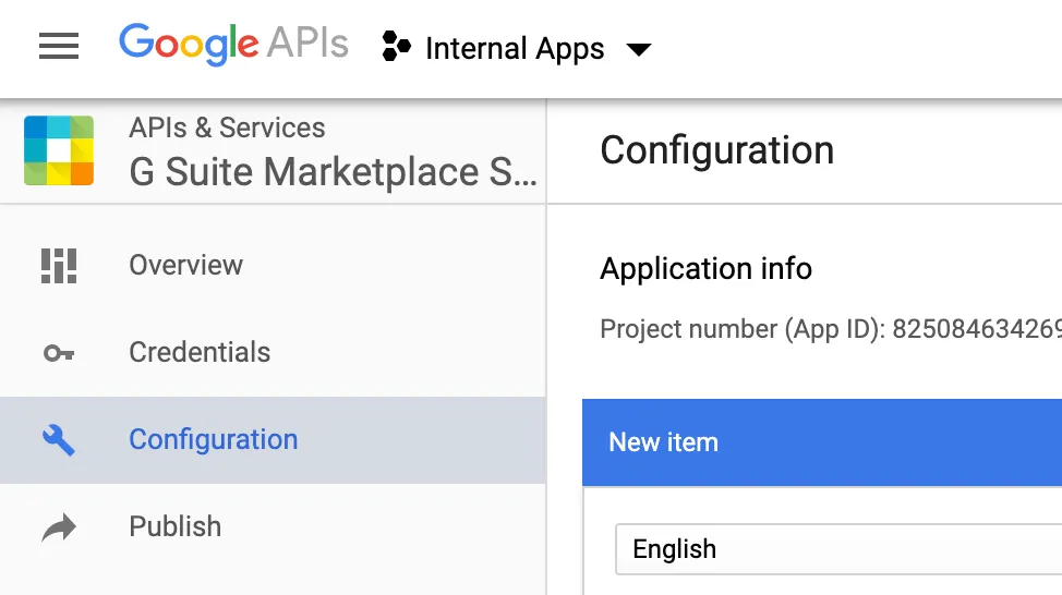 Google G Suite Config Tab